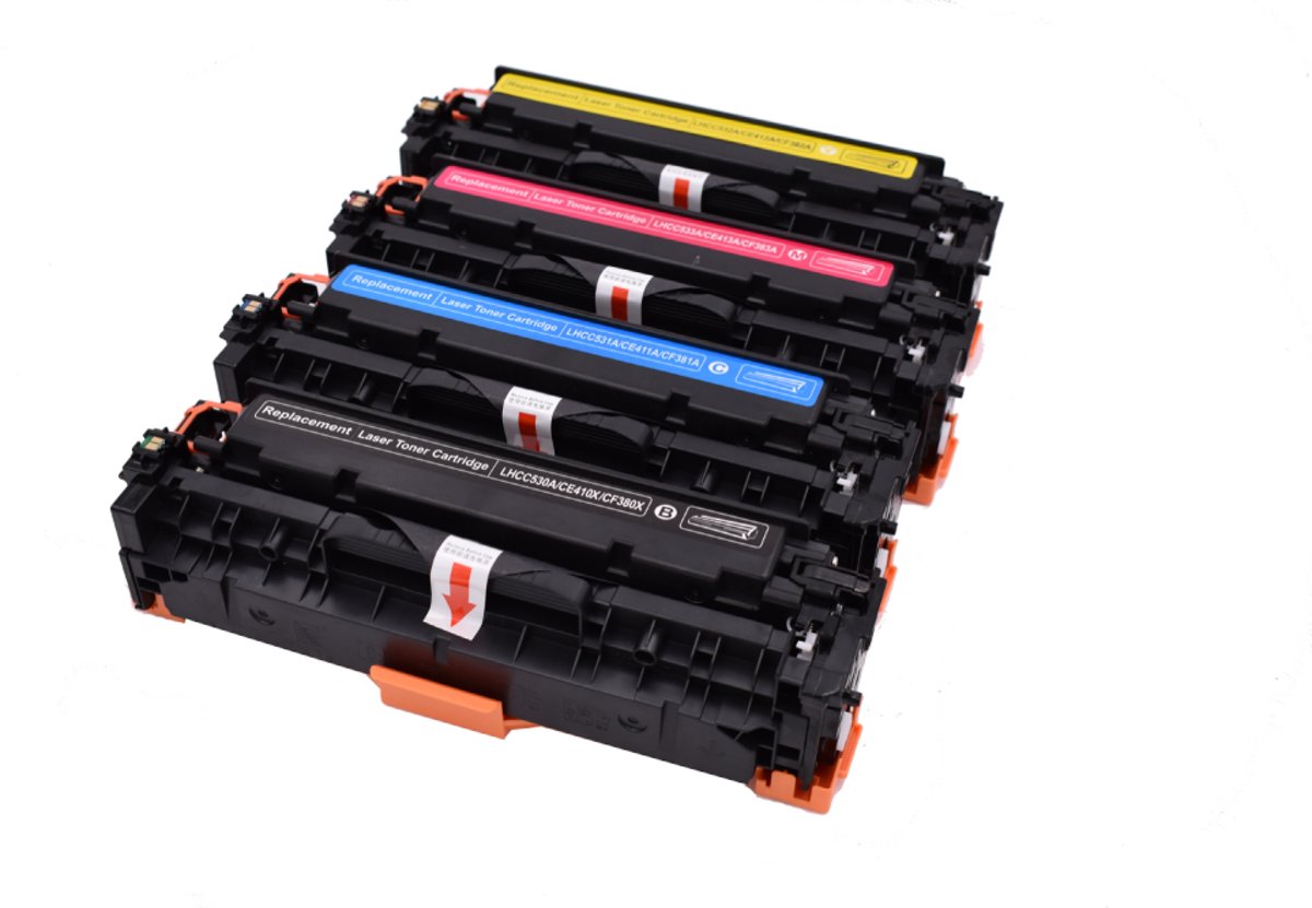 KATRIZ® huismerk toner  CC530A/CE410X/CF380XBK + CC531A/CE411A/CF381C + CC532A/CE412A/CF382Y +CC533ACE413A/CF383M |(4 stuks)